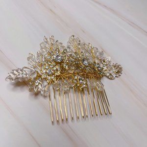 Handmade Gold and Crystal Wedding Hair Comb